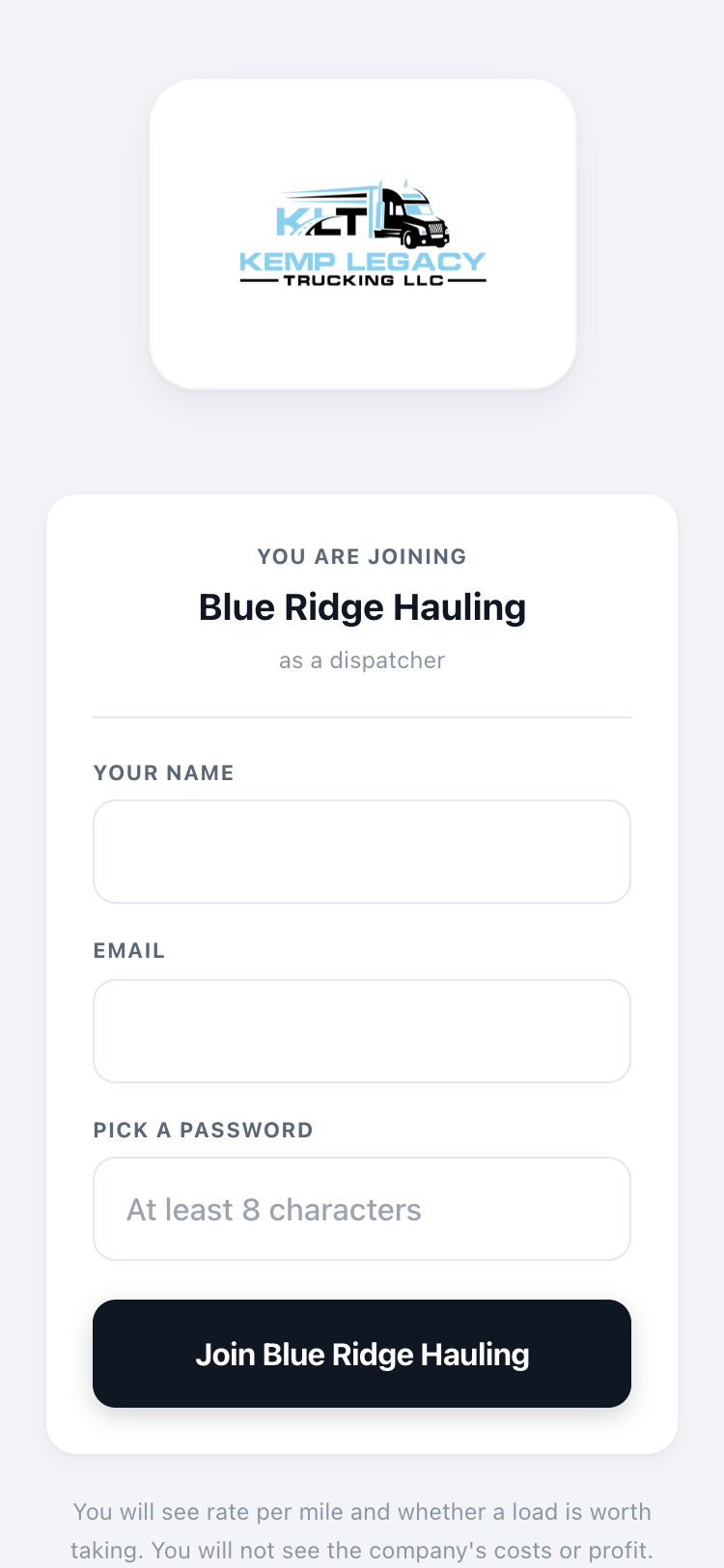 The join screen with a code entered