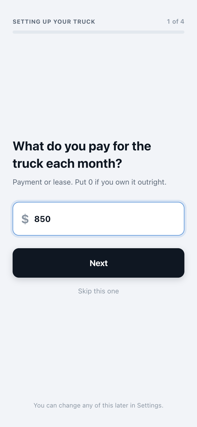 The four setup questions